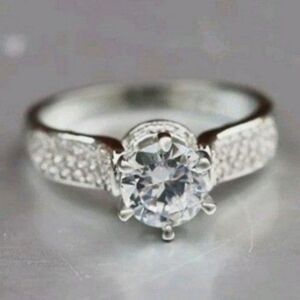 Cubic Zirconia 4 Carat Round-Cut 925 Sterling Silver Ring